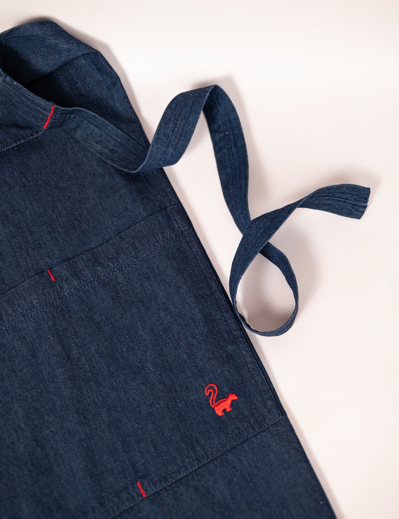 All Purpose Denim Workshop and Kitchen Apron in indigo, made from pre-washed durable denim