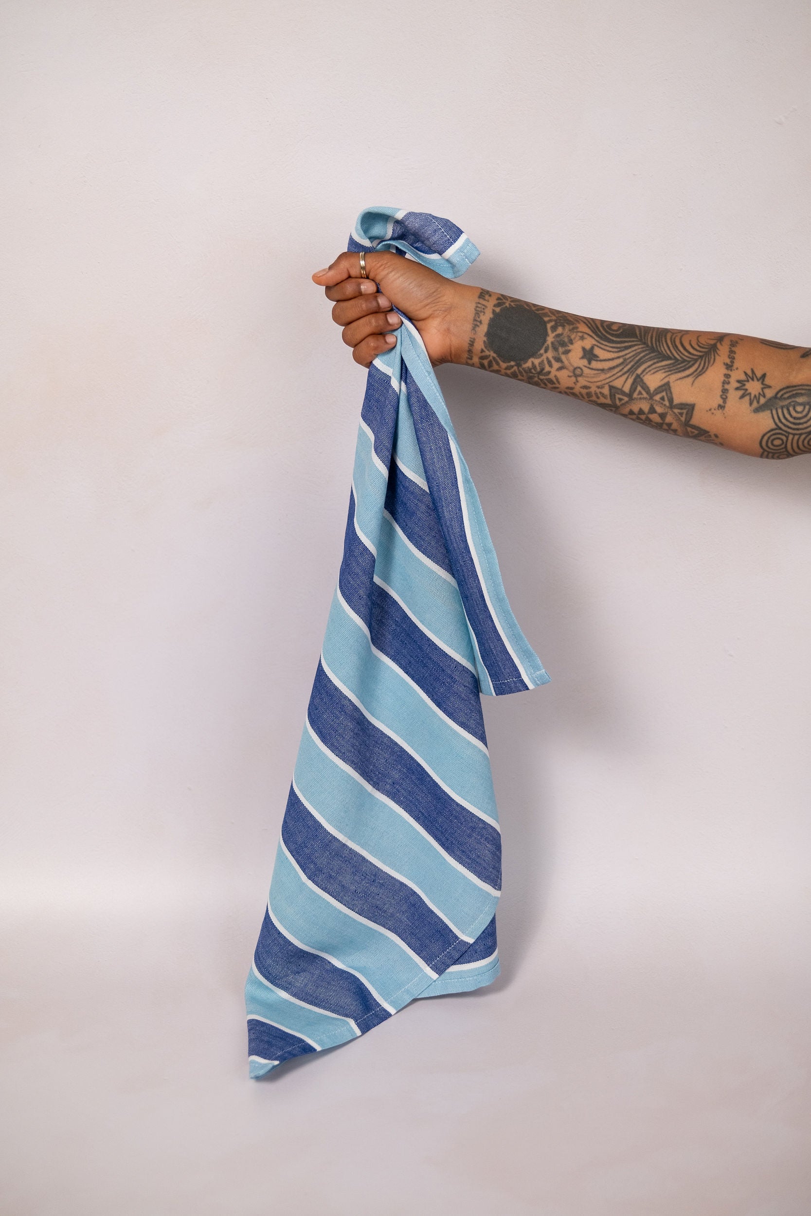 Skunk Goods Trading handwoven cotton tea towels, woven on traditional wooden looms