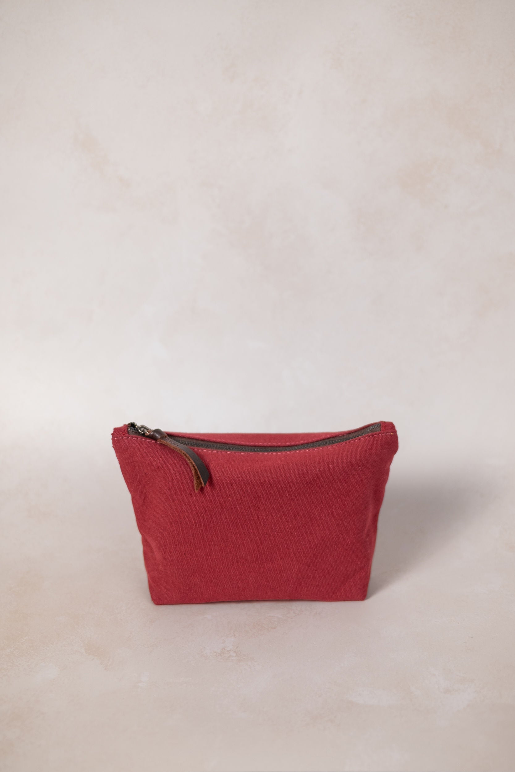 Maroon canvas pouch