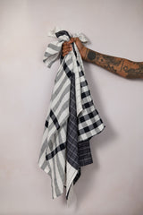 All 4 tea towels in black and white