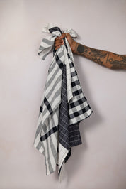 Black and white tea towel