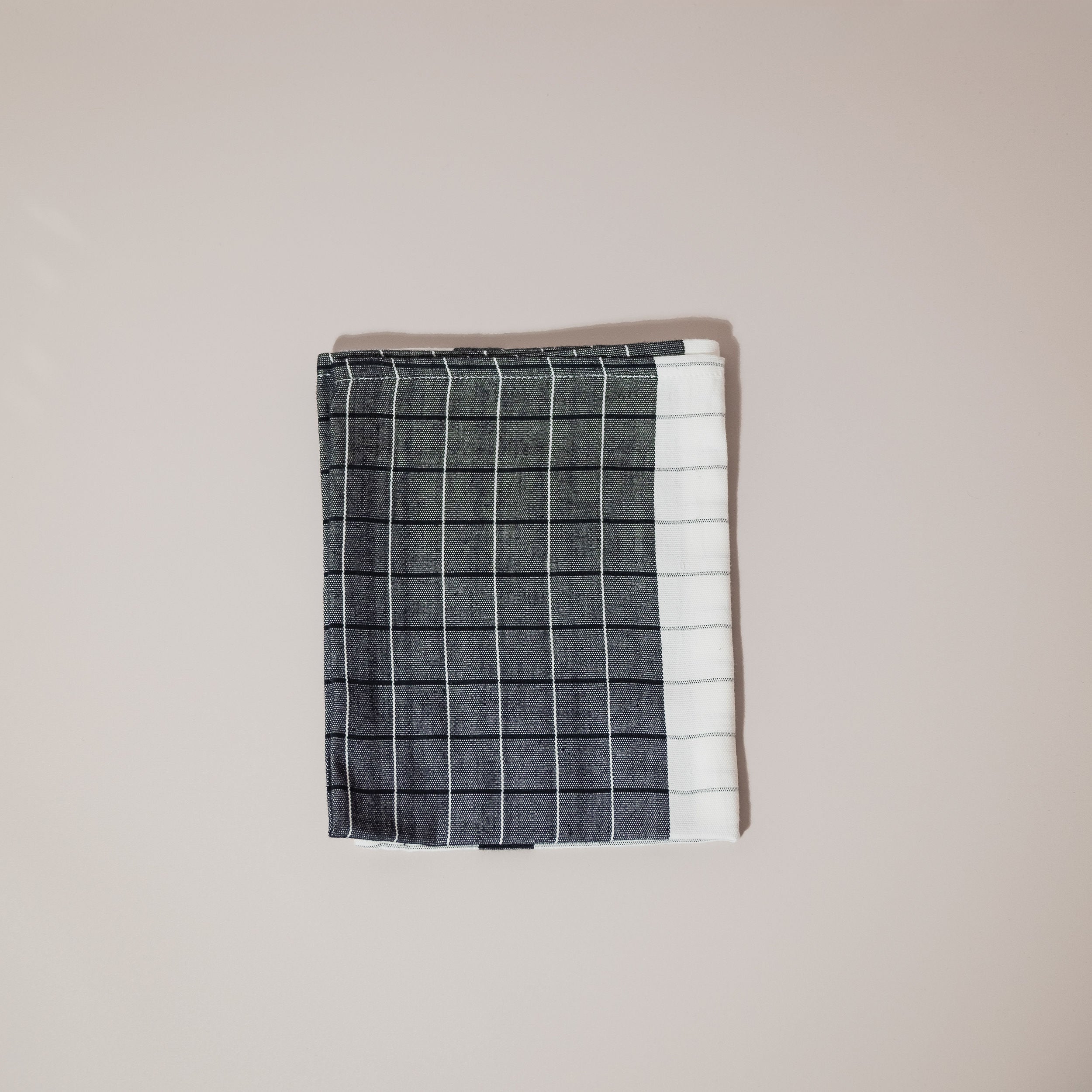 Black and white grid tea towel