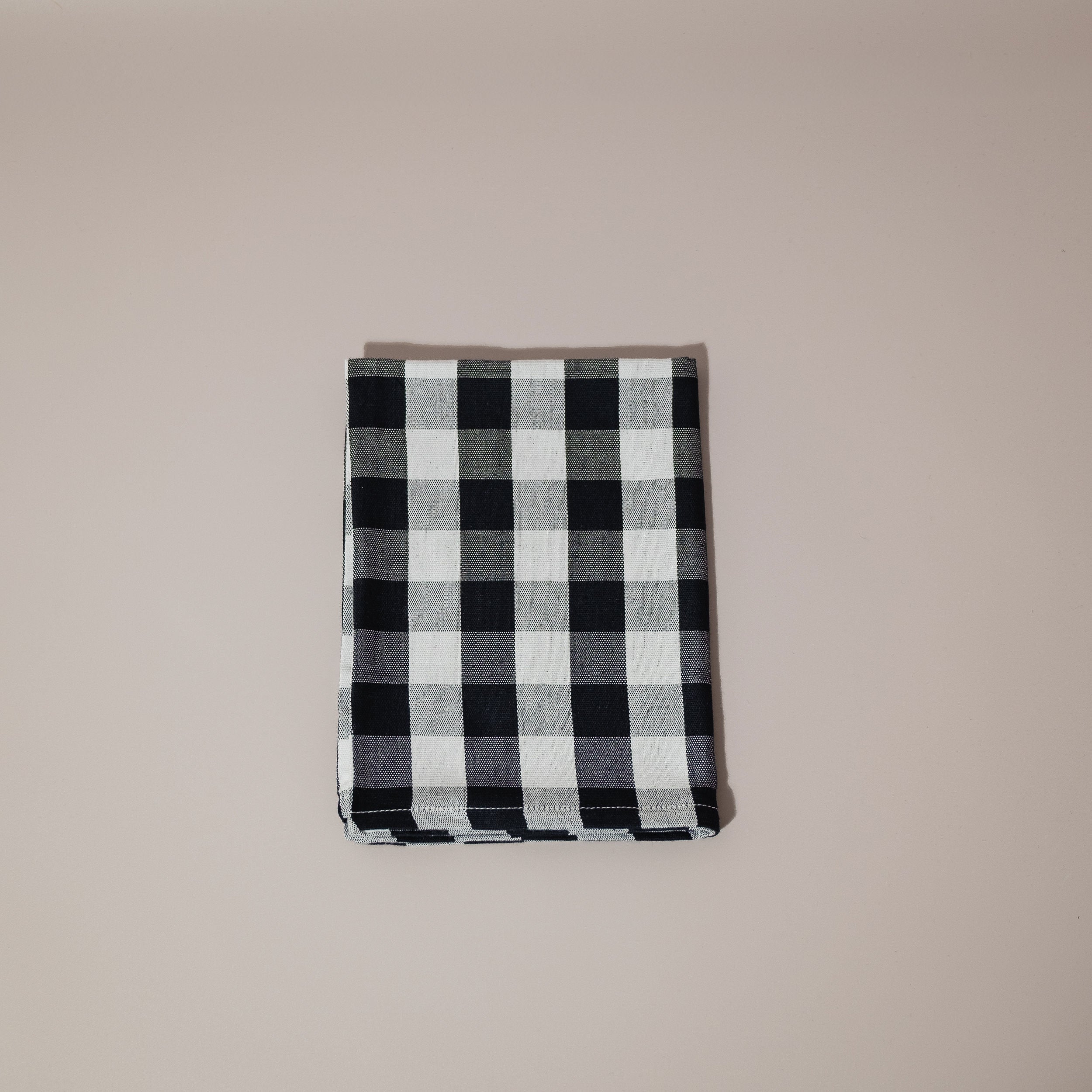 Checked black & white tea towel