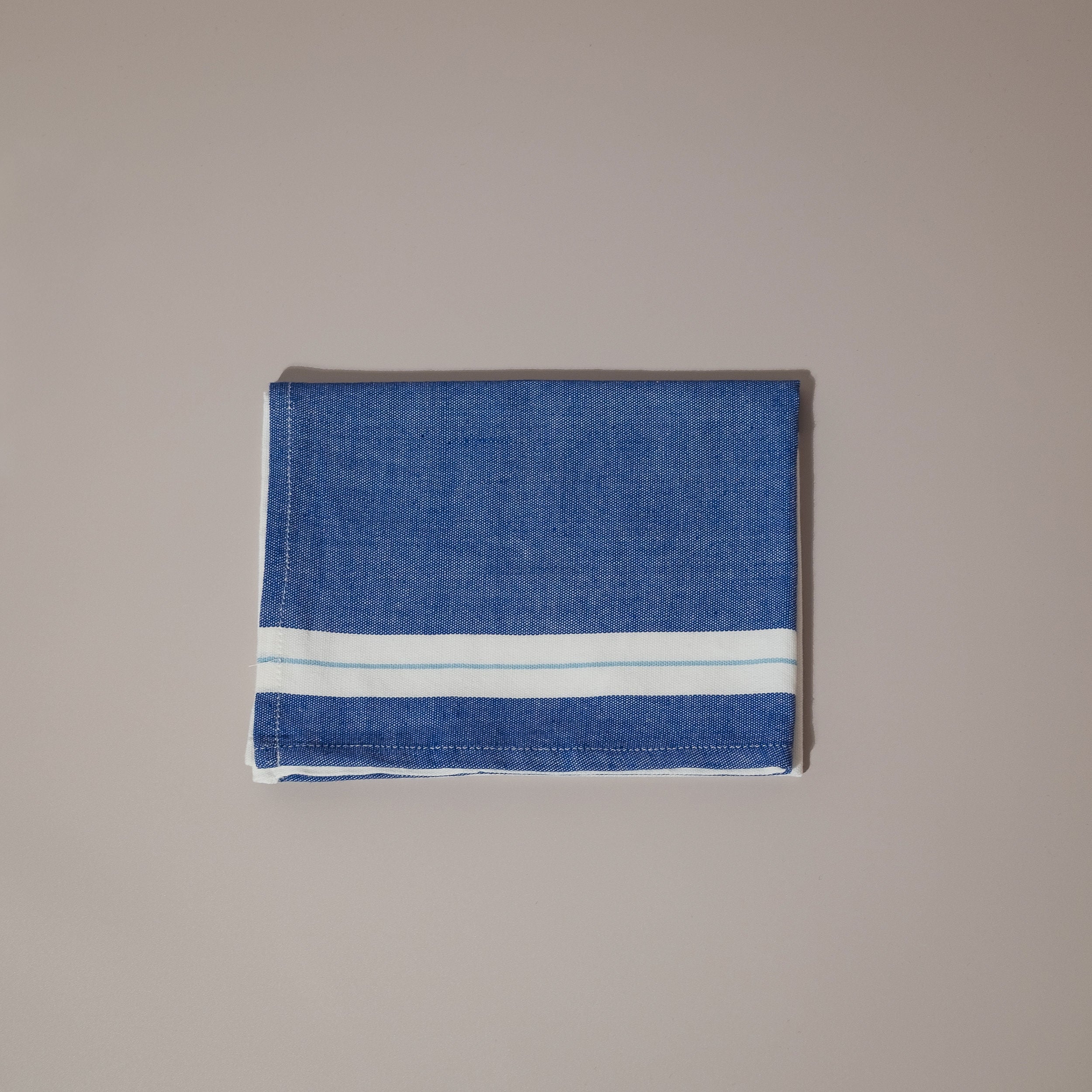 Blue and white tea towel