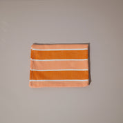 Orange and white stripe tea towel