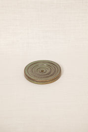 Green ceramic soap dish