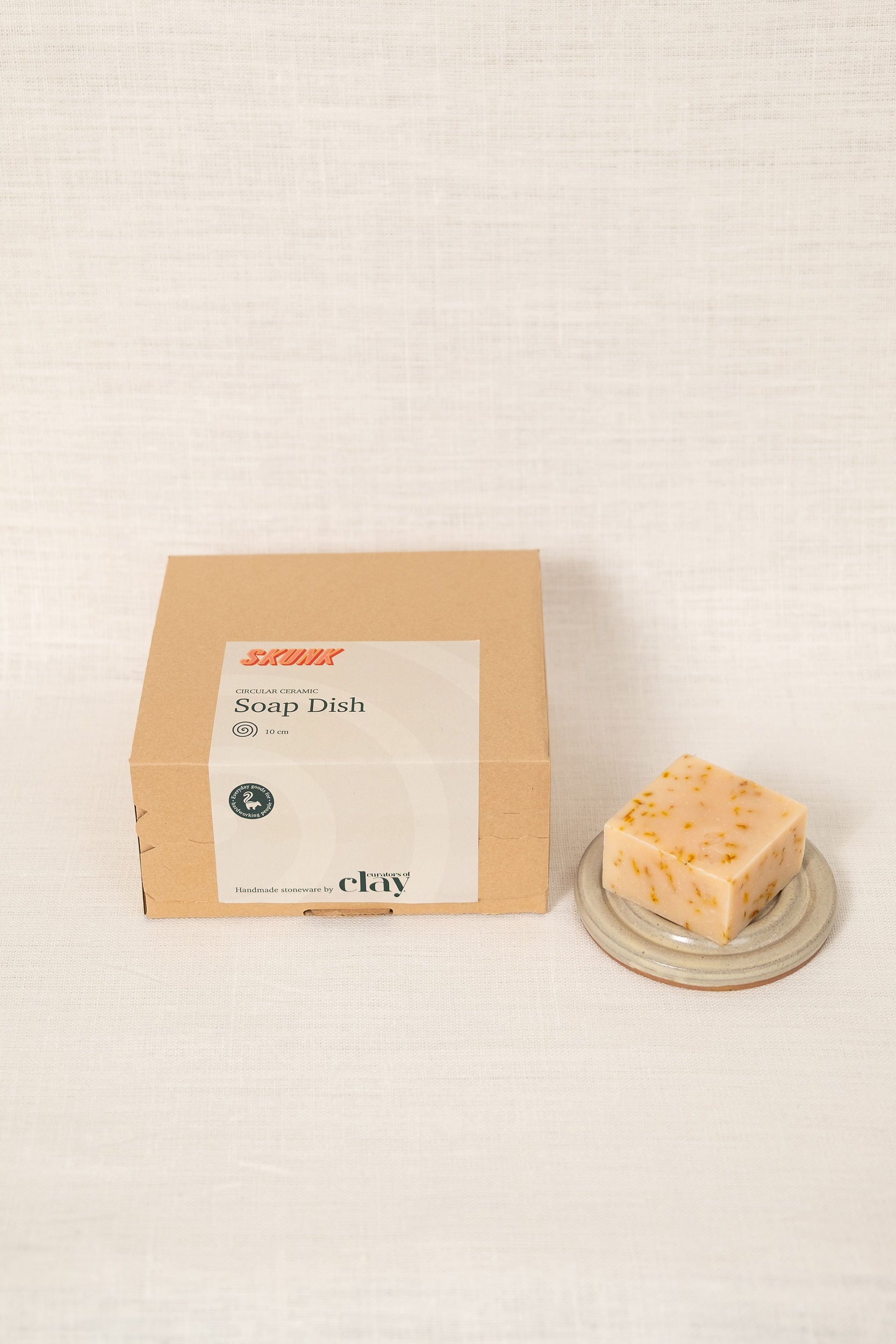 Natural soap + ceramic soap dish