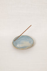 Blue ceramic incense holder