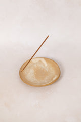 Beige ceramic incense holder