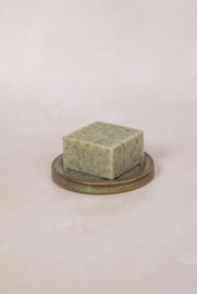Natural soap + ceramic soap dish (Green)